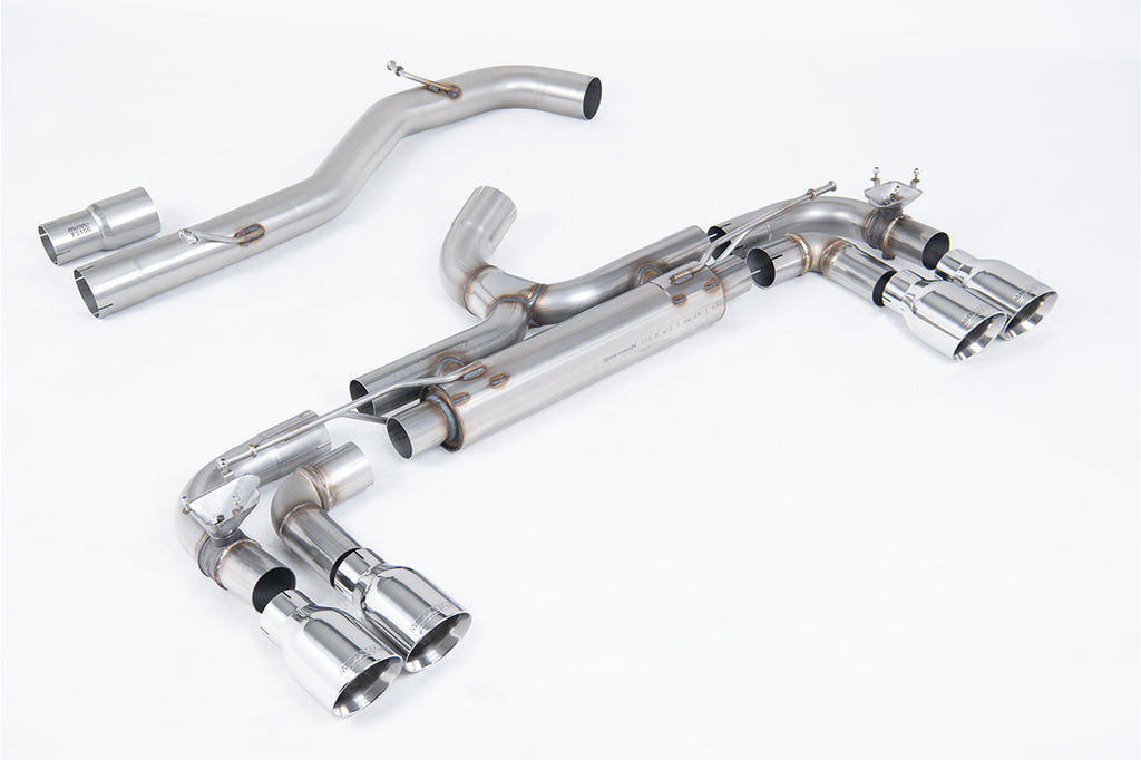 Milltek 80mm Non-Resonated Race Cat-Back Exhaust for VW Golf R MK7, GT-100 Polished Tips