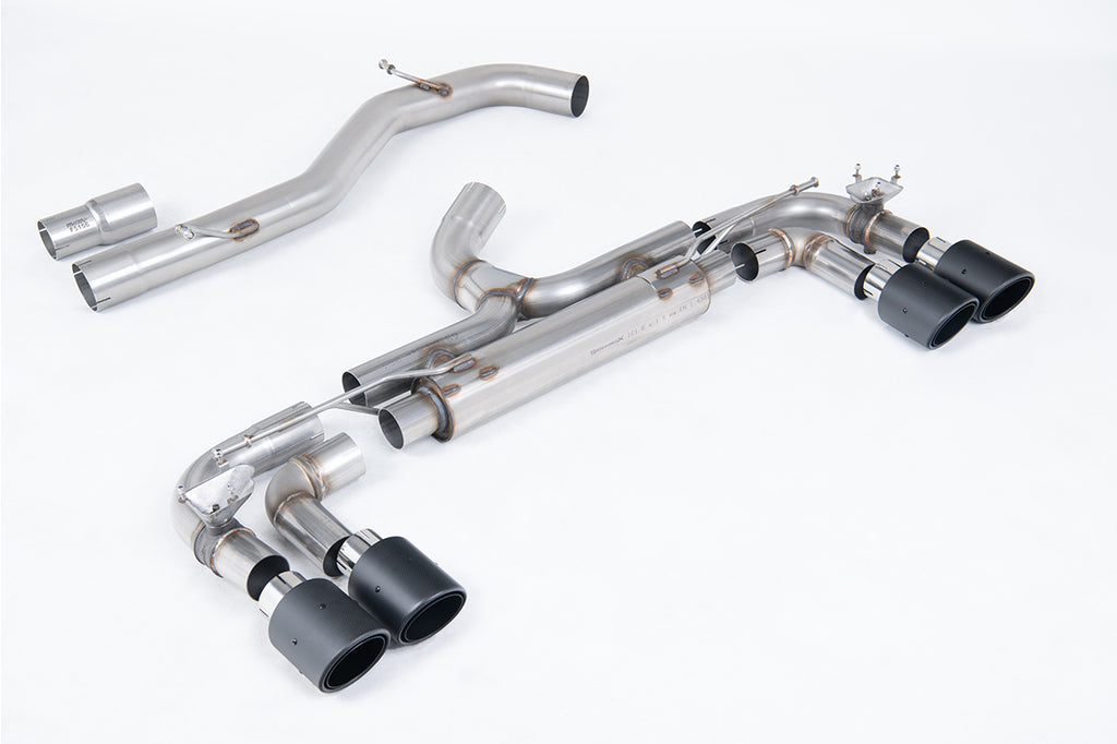 Milltek 80mm Non-Resonated Race Cat-Back Exhaust for VW Golf R MK7, GT-100 Carbon Tips