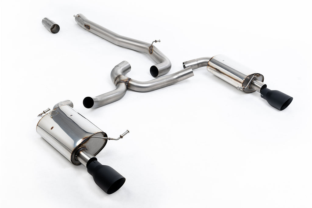 Milltek Non-Resonated Cat-Back Exhaust for VW Golf MK7 1.8TSI Alltrack, Cerakote Black Tips