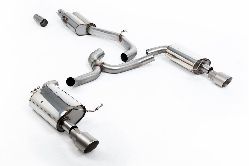 Milltek Resonated Cat-Back Exhaust for VW Golf MK7 Alltrack 1.8TSI, Titanium Tips