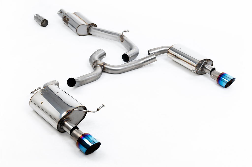 Milltek Resonated Cat-Back Exhaust for VW Golf MK7 1.8 TSI Alltrack, Burnt Titanium Tips