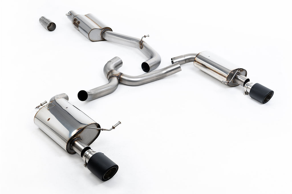 Milltek Resonated Cat-Back Exhaust for VW Golf MK7 Alltrack 1.8TSI, Carbon Tips