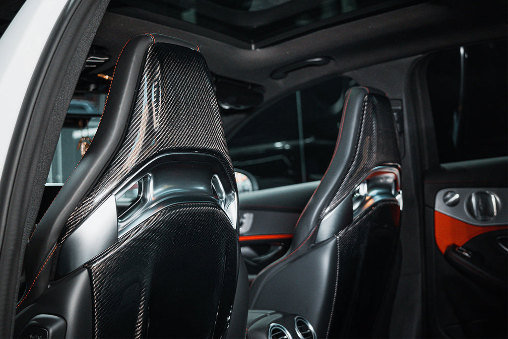 2015-2018 Mercedes Benz C63/S/CLA45 AMG Sedan Carbon Fiber Seat-back Cover - DarwinPRO Aerodynamics