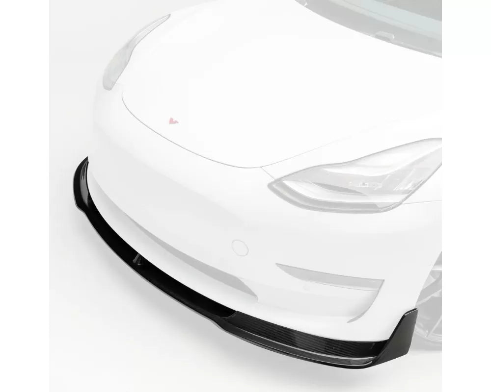 Vorsteiner Volta Glossy Carbon Fiber PP 2x2 Aero Front Spoiler Tesla Model 3 2017+