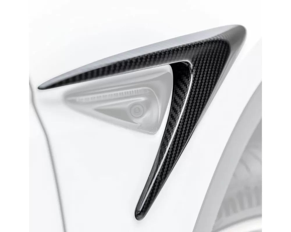 Vorsteiner Glossy Carbon Fiber PP 2x2 Add-On Aero Fender Vents Tesla Model Y 2020+