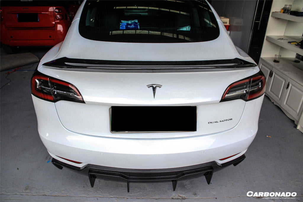 2017-2023 Tesla Model 3 VRS Style Carbon Fiber Trunk Spoiler