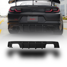 Load image into Gallery viewer, 2016-2025 Chevy Camaro Evo Style Shark Fins Rear Diffuser Quad/Single Tips SS/RS/LT &amp; ZL1 w/ Smoke Reflectors