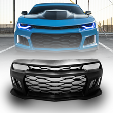 Load image into Gallery viewer, 2010-2015 Chevy Camaro ZL1 Front Bumper Conversion 7pcs Full Kit Flat BLK Body Kit