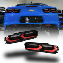 Load image into Gallery viewer, 2019-2025 CHEVY CAMARO VELOX LED TAILLIGHTS GLOSS BLACK/RED LENS
