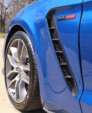 Load image into Gallery viewer, 2015 - 2021 Mustang Carbon Fiber GT350 Style Front Fender Vent Inserts (Pair)