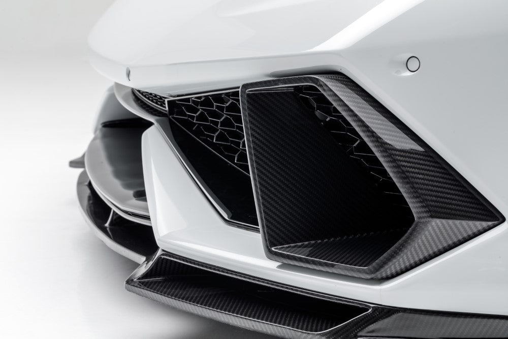 Vorsteiner Mondiale Edizione Glossy Carbon Fiber Aero Air Intake Bezels Lamborghini Huracan 2015+