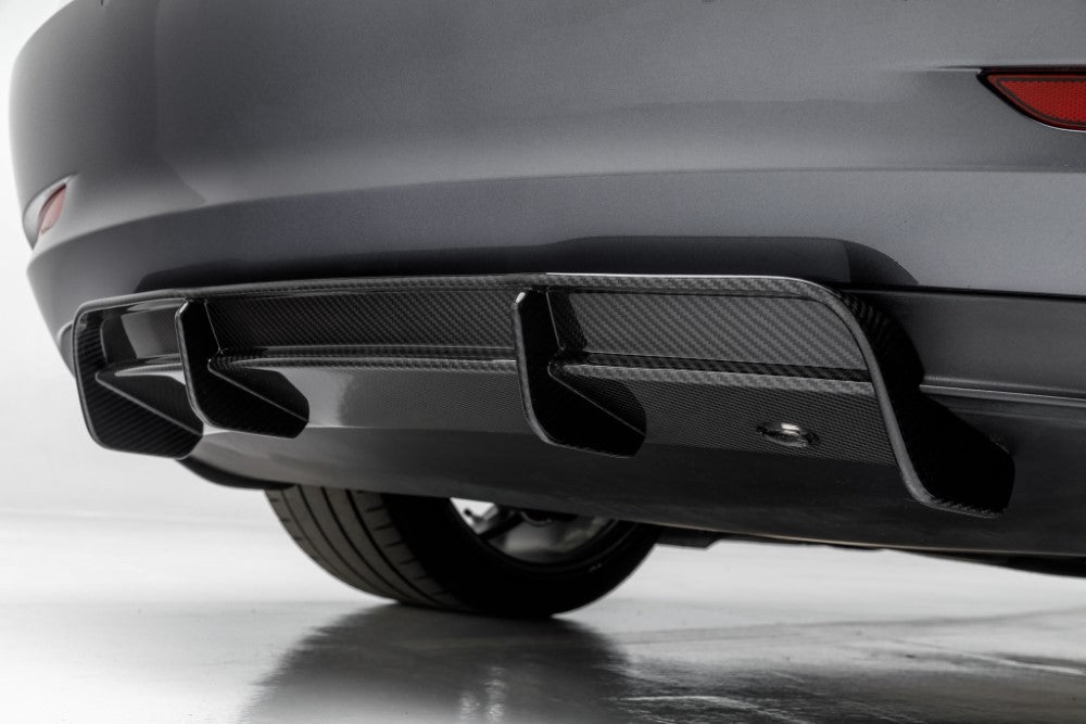Vorsteiner Volta Aero 2x2 Glossy PP Carbon Fiber Rear Diffuser Tesla Model 3 2017+