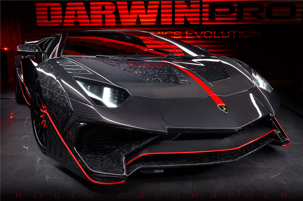 DarwinPRO 2011-2016 Lamborghini Aventador LP700 Roadster SV-BKSSII Style Wide Body Carbon Fiber Aero Full Kit - DarwinPRO Aerodynamics
