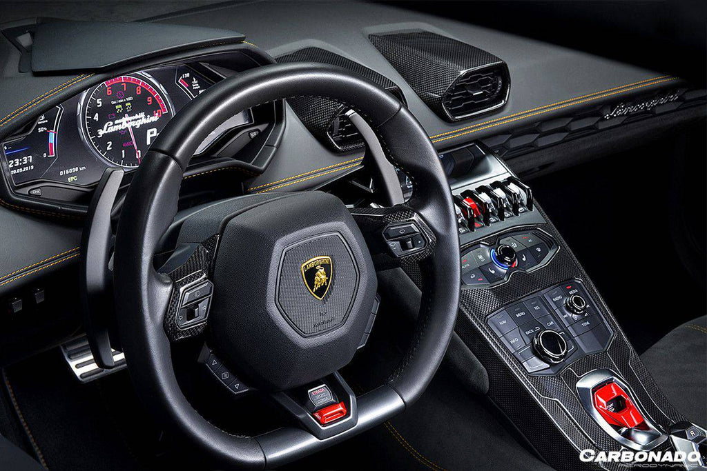2015-2019 Lamborghini Huracan LP610 & LP580 & EVO OEM Style Autoclave Carbon Fiber AC Panel Trim - Carbonado