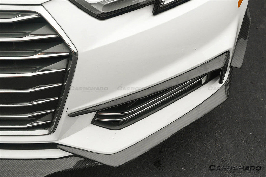 2017-2018 AUDI B9 A4 Sport  S4 MD Style Carbon Fiber front bumper air vents trim