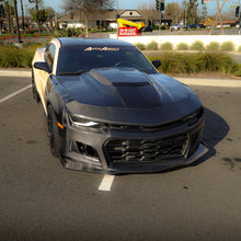 Load image into Gallery viewer, 2010-2015 Chevy Camaro Black Panther 1PC Full Gloss Carbon Fiber Track Package Front Bumper Conversion
