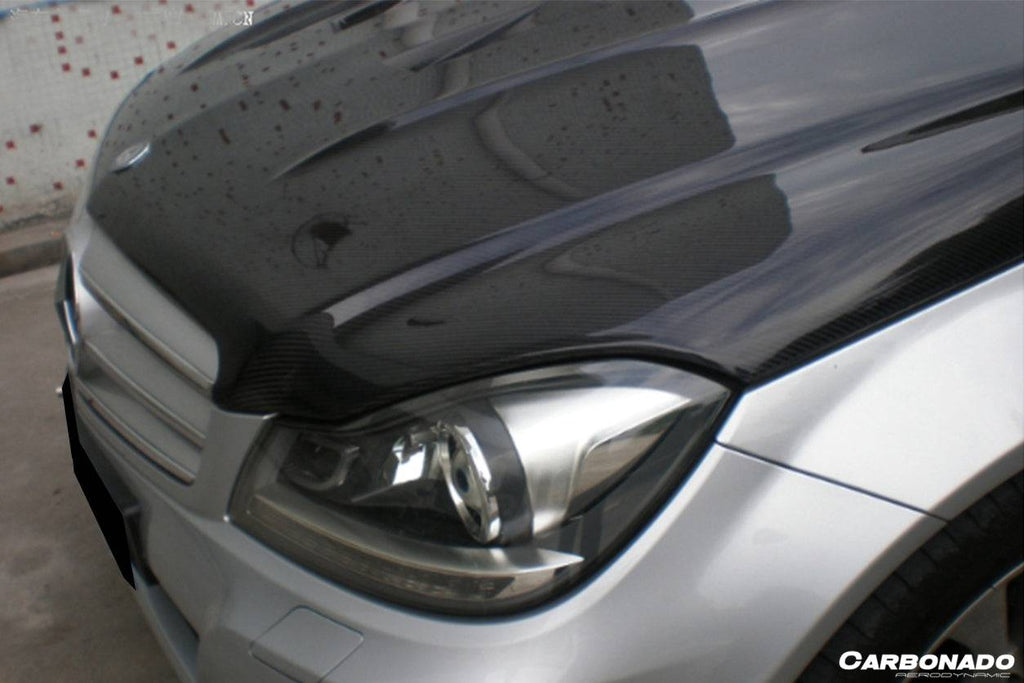 2012-2014 Mercedes Benz W204 C Class BK Style hood - Carbonado