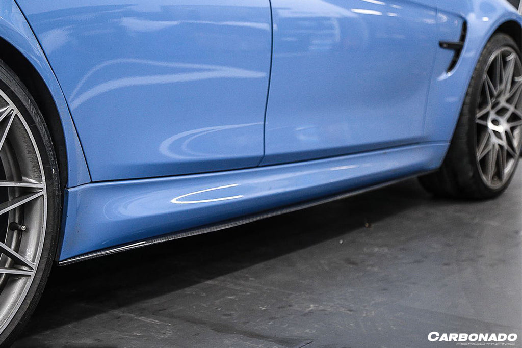 2014-2020 BMW  M4 F82 F80 M3  MP Style Carbon Fiber Side Skirts Under Board - Carbonado Aero