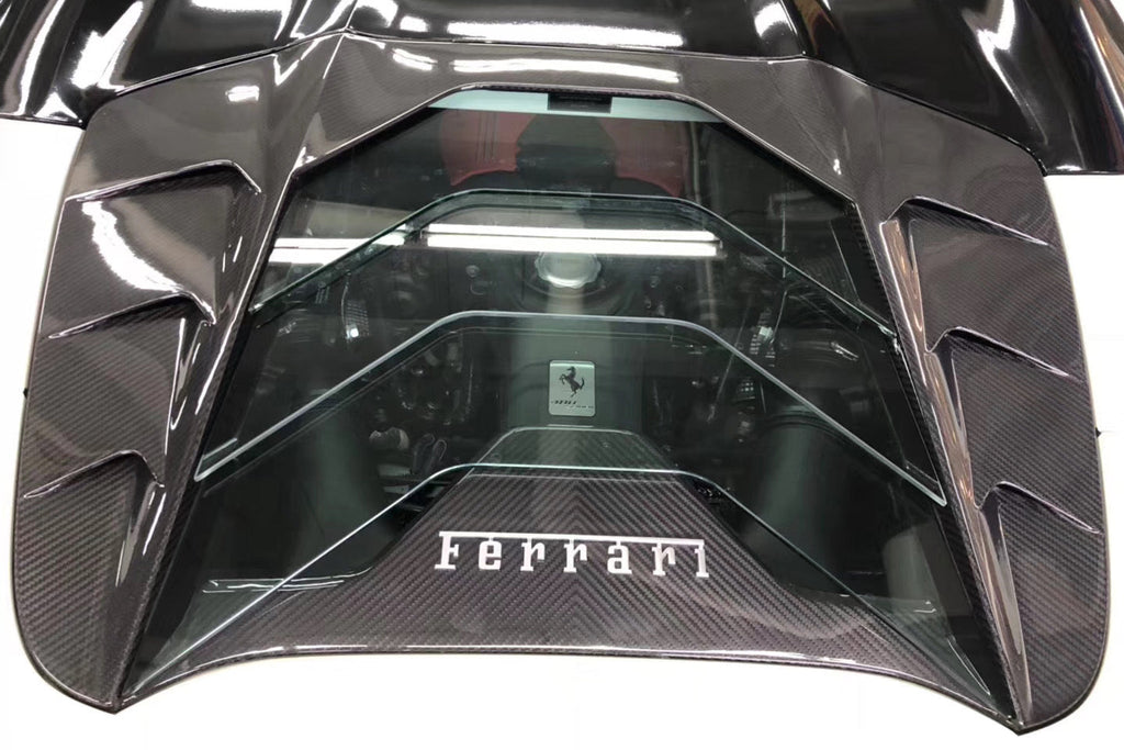 2015-2019 Ferrari 488 Spider MSY Style Carbon Fiber Engine Hood - Carbonado