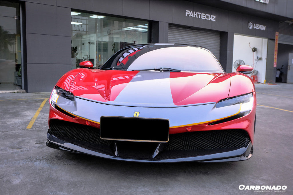 2020-UP Ferrari SF90 Stradale OE Style Autoclave Carbon Fiber Front Bumper Middle Air Vents
