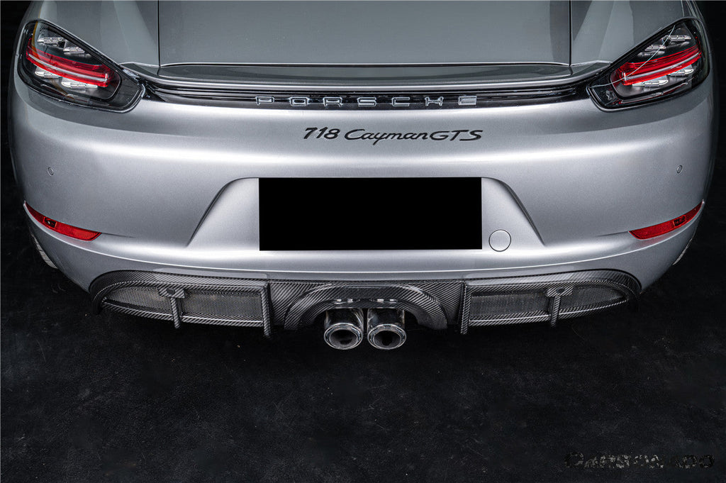 2017-2023 Porsche 718 Cayman    Boxster GT4 Style Dry Carbon Fiber Rear Diffuser Lip