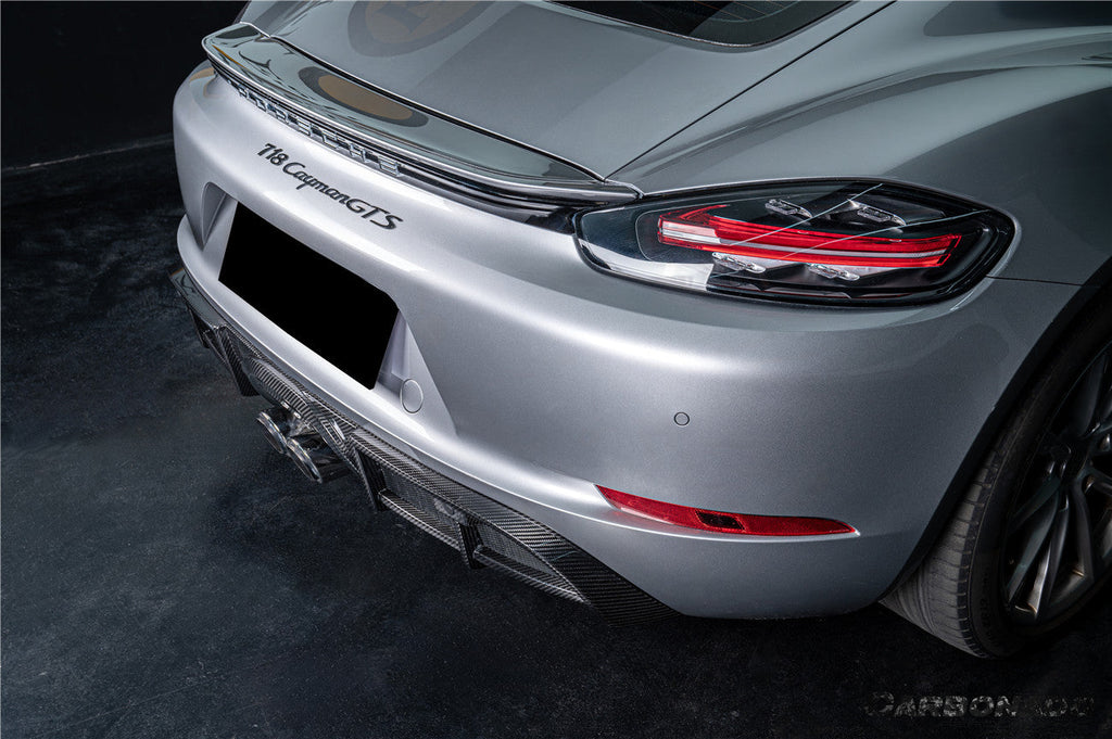2017-2023 Porsche 718 Cayman    Boxster GT4 Style Dry Carbon Fiber Rear Diffuser Lip