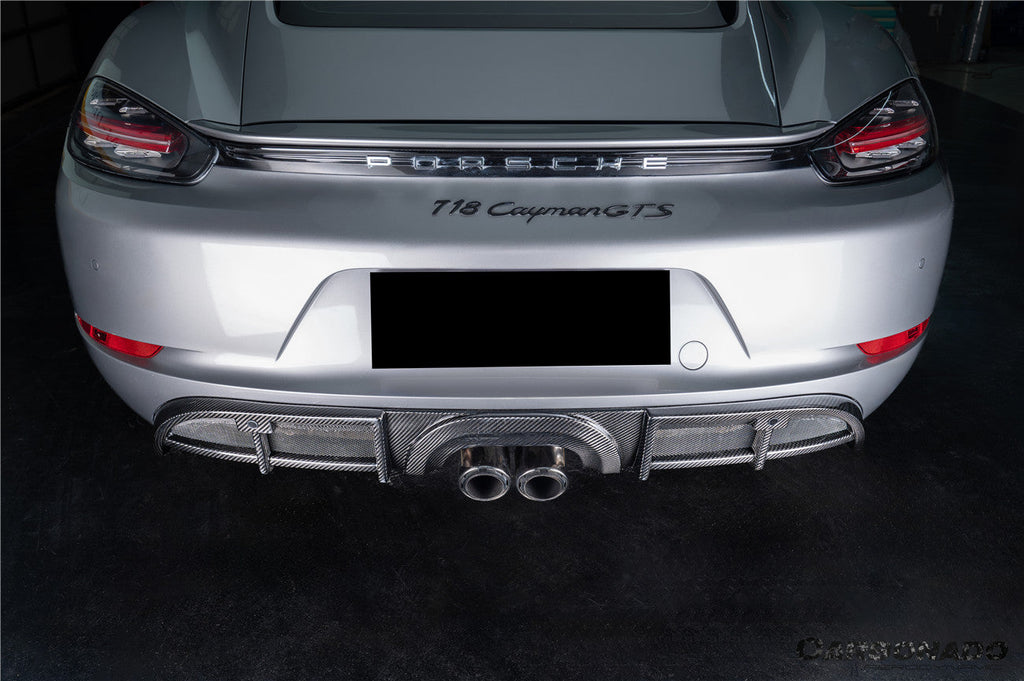 2017-2023 Porsche 718 Cayman    Boxster GT4 Style Dry Carbon Fiber Rear Diffuser Lip