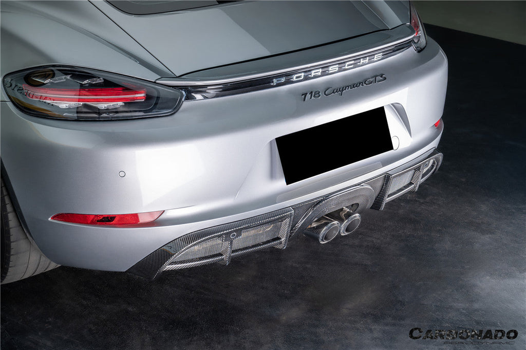 2017-2023 Porsche 718 Cayman    Boxster GT4 Style Dry Carbon Fiber Rear Diffuser Lip