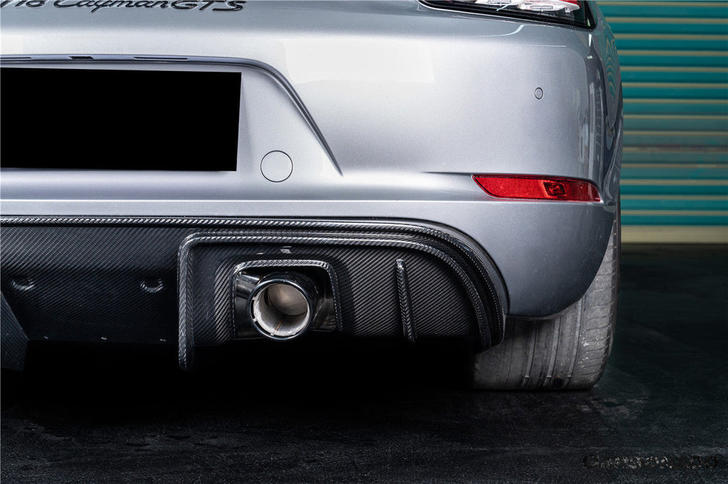 2017-2023 Porsche 718 Cayman    Boxster GT4 Style Dry Carbon Fiber Rear Diffuser Lip