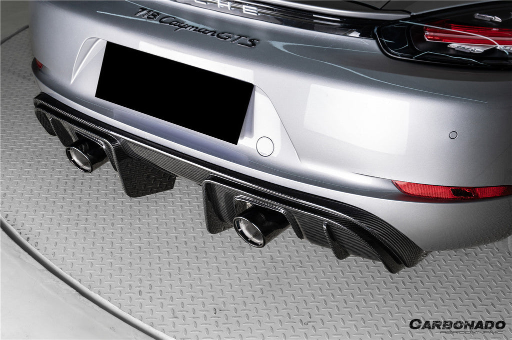 2017-2023 Porsche 718 Cayman    Boxster GT4 Style Dry Carbon Fiber Rear Diffuser Lip