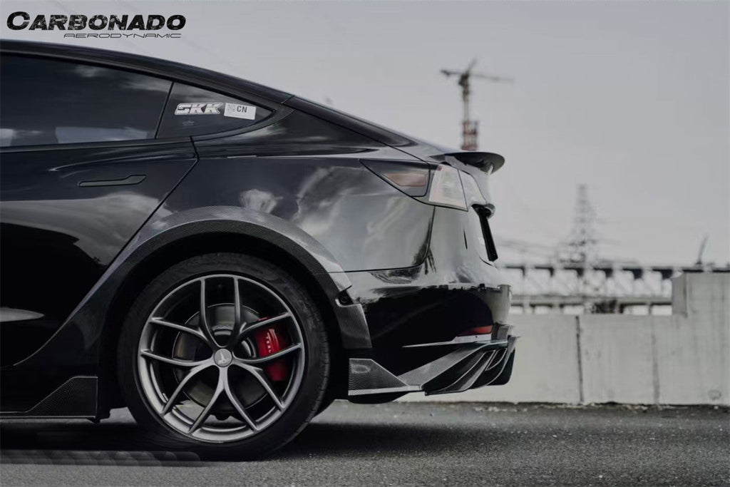 2017-2023 Tesla Pre Model 3 Turbo Style Carbon Fiber & pattern Look Wide body kit