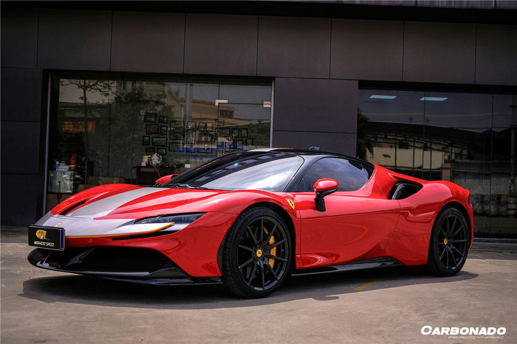 2020-UP Ferrari SF90 Stradale OE Style Autoclave Carbon Fiber Qaurter Panel Side Scoops