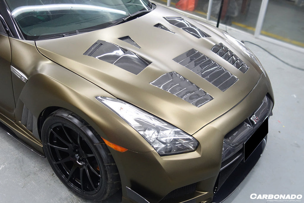 2009-2016 Nissan GTR R35 CBA & DBA TP-2 Style Carbon Fiber Hood