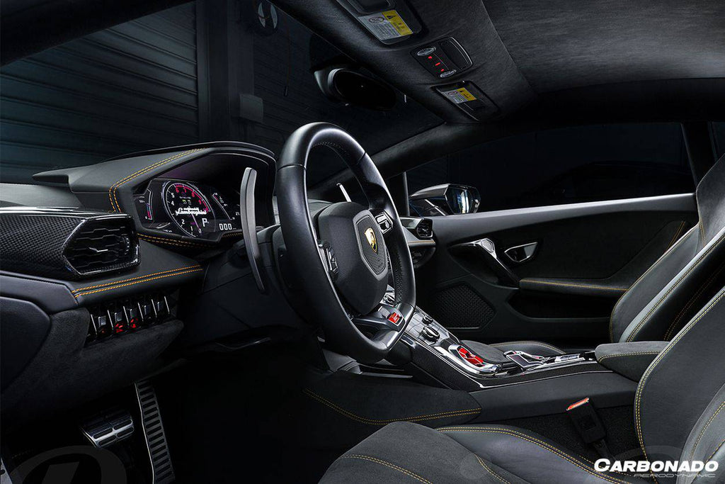 2015-2019 Lamborghini Huracan LP610 & LP580 & EVO OEM Style Autoclave Carbon Fiber Center Console Border Trim - Carbonado
