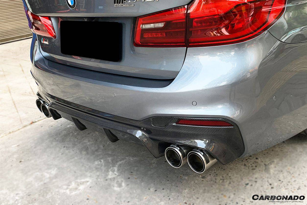 2017-2019 BMW 5 Series G30 G38 M-TECH ECC Style Carbon Fiber Rear Lip - Carbonado Aero