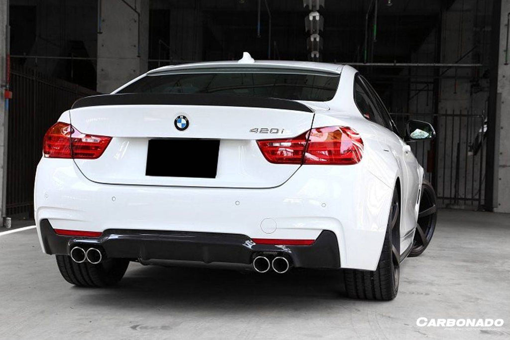 2013-2020 BMW 4 Series F32 F33 F36 3D Style Carbon Fiber Rear Qual Exhaust Diffuser (For M-Tech Only ) - Carbonado