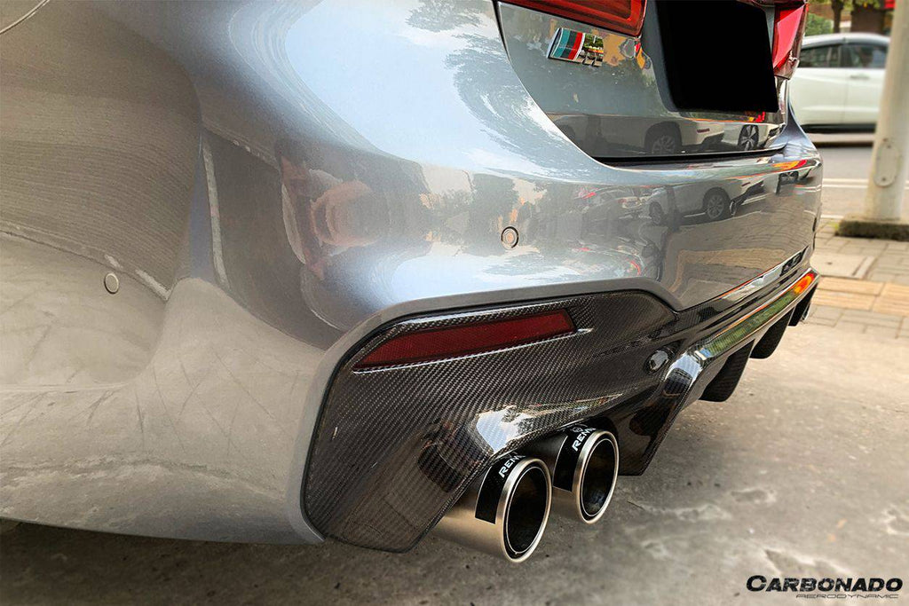 2017-2019 BMW 5 Series G30 G38 M-TECH ECC Style Carbon Fiber Rear Lip - Carbonado Aero