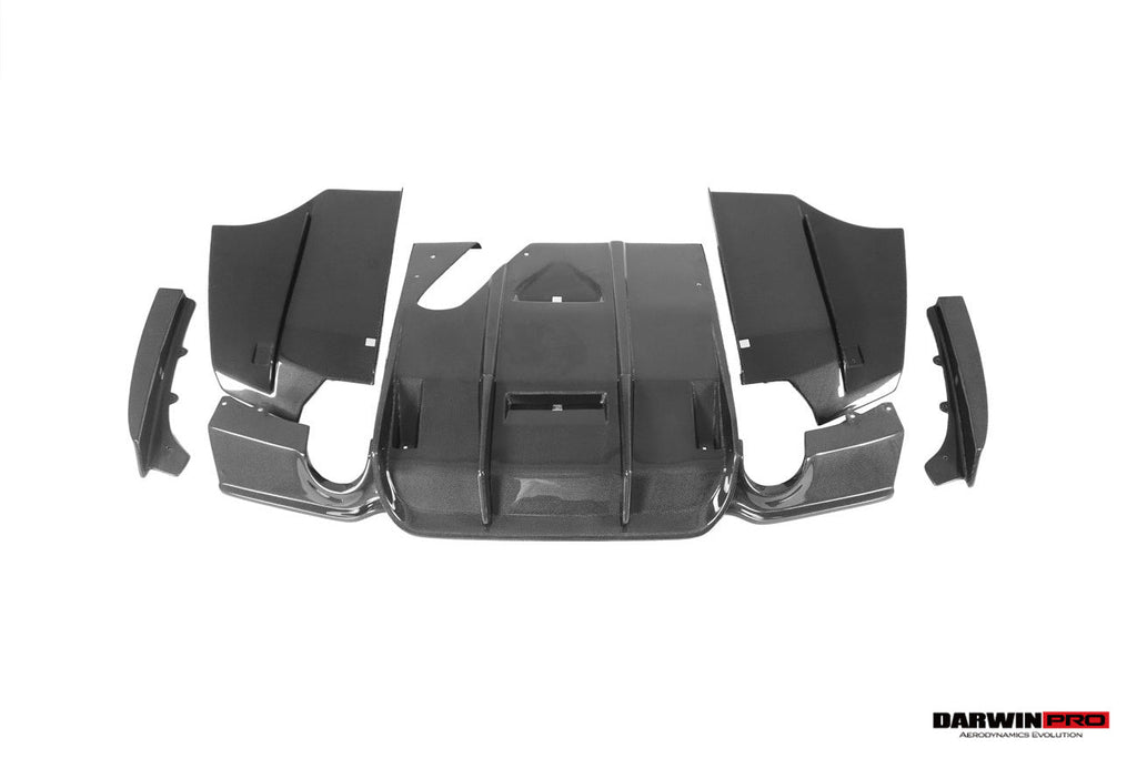 2013-2019 BMW 3 Series F30 F35 M-Tech GV Carbon Fiber Rear Lip with Diffuser & Caps - DarwinPRO Aerodynamics