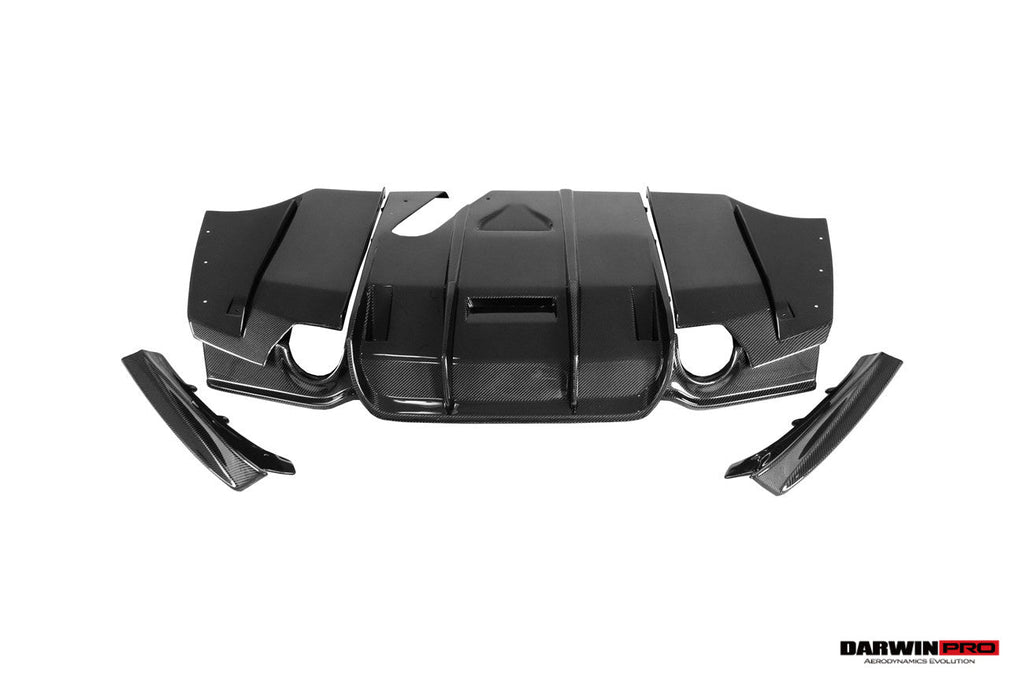 2013-2019 BMW 3 Series F30 F35 M-Tech GV Carbon Fiber Rear Lip with Diffuser & Caps - DarwinPRO Aerodynamics