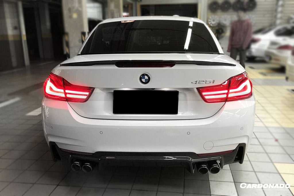 2013-2020 BMW 4 Series F32 F33 ECC Style Carbon Fiber Rear Lip (For M-Tech Only ) - Carbonado