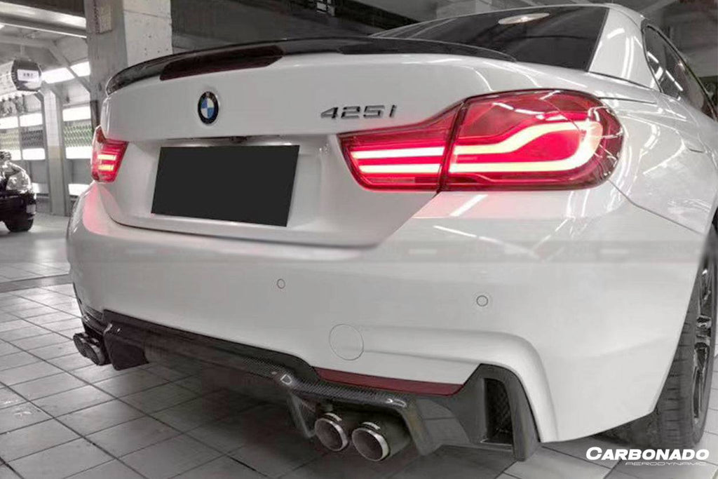 2013-2020 BMW 4 Series F32 F33 ECC Style Carbon Fiber Rear Lip (For M-Tech Only ) - Carbonado Aero