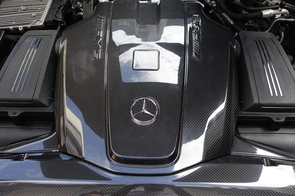 2015-2020 Mercedes Benz AMG GT/GTS Autoclave Carbon Fiber Engine Cover Replacement - Carbonado