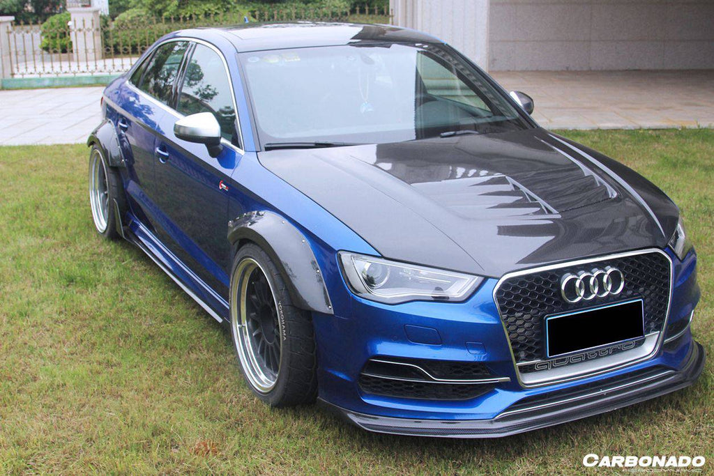 2013-2016 Audi S3 A3 Sline Sedan BKSS Style Carbon Fiber Front Lip - Carbonado