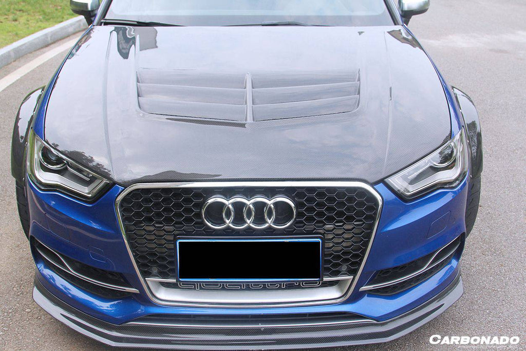 2013-2016 Audi S3 A3 Sline Sedan BKSS Style Carbon Fiber Front Lip - Carbonado Aero