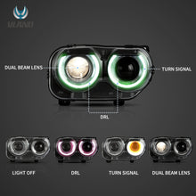 Load image into Gallery viewer, 2015-2024 Dodge Challenger RGB Color Change OEM Replica Headlights