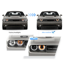 Load image into Gallery viewer, 2008-2014 Dodge Challenger OEM Replica Headlights Projector LED Lights