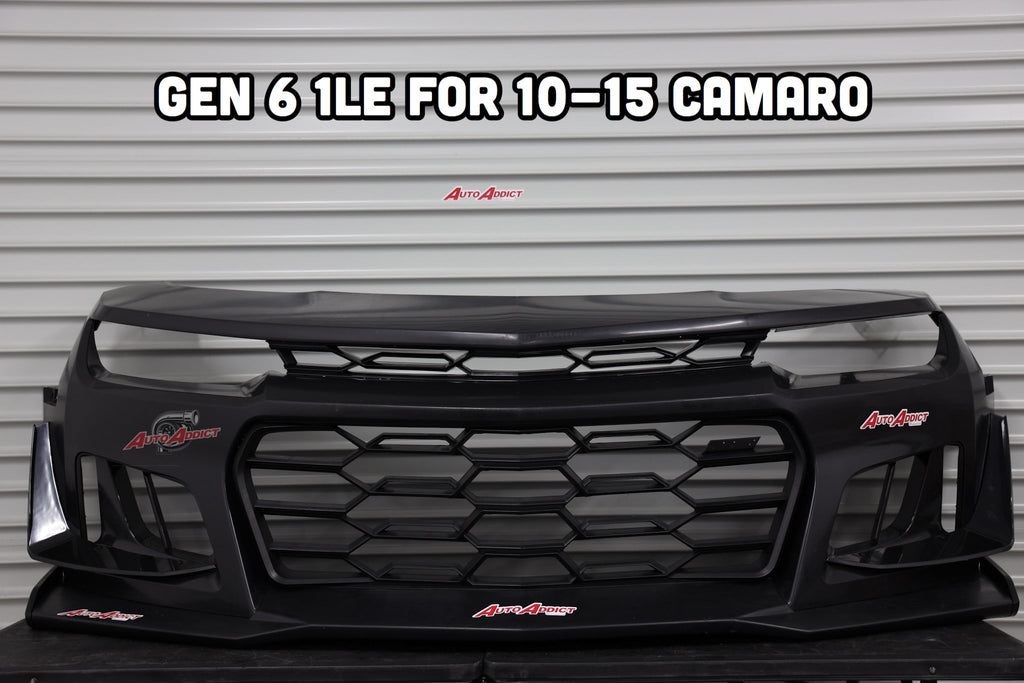 2010-2015 Chevy Camaro ZL1 1LE Track Package Front Bumper Conversion 11pcs Full Kit Flat BLK Body Kit