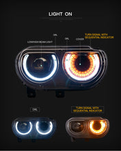 Load image into Gallery viewer, 2008-2014 Dodge Challenger RGB Color Change OEM Replica Headlights Projector LED Lights
