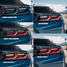 Load image into Gallery viewer, 2016-2018 CHEVY CAMARO UMBRA LED TAILLIGHTS GLOSS BLACK/SMOKE LENS