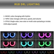 Load image into Gallery viewer, 2008-2014 Dodge Challenger RGB Color Change OEM Replica Headlights Projector LED Lights